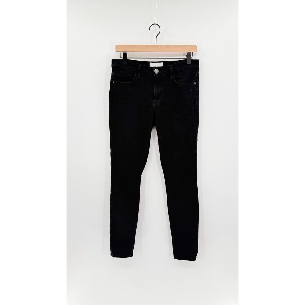 Current Elliott Womens Black Denim Jeans Skinny Mid Rise Minimalist Goth W30/10